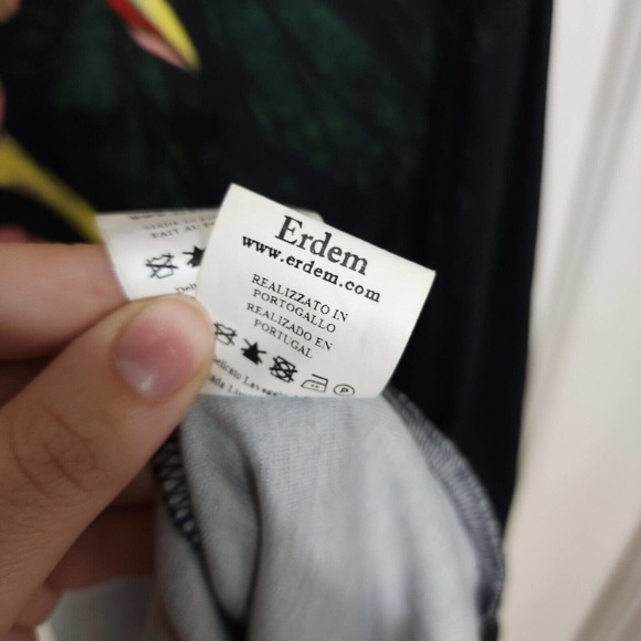 Erdem Womens Dress Allegra Red Black Floral 3/4 Sleeve Knee Length Bodycon 2 XS - Picture 7 of 10